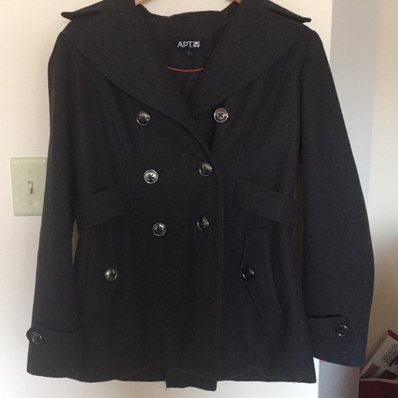 Dark grey pea coat - Picture 1 of 2